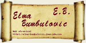 Elma Bumbulović vizit kartica